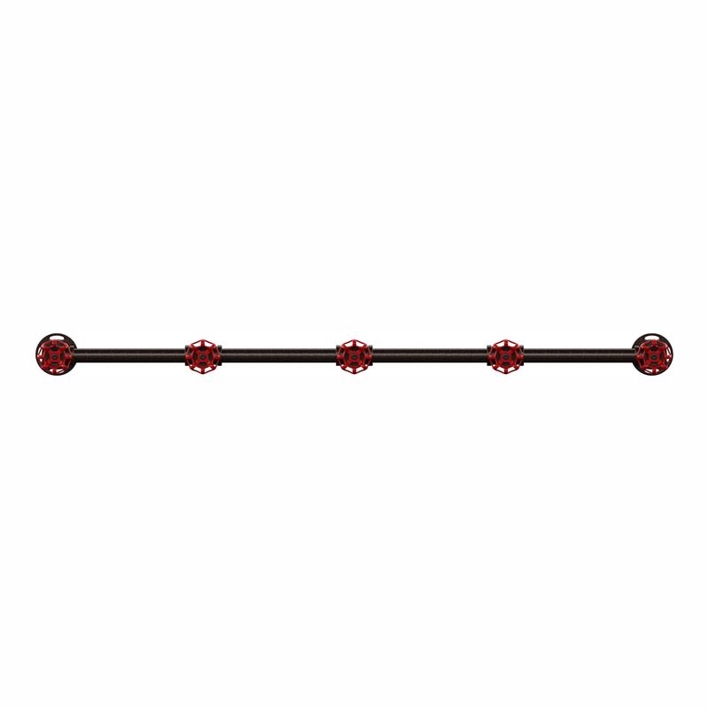 Furniture of America Margon Industrial Metal 5-Hook Coat Rack in Sand Black