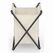 Furniture of America Hargris Fabric and Metal Laundry Hamper in Sand Black