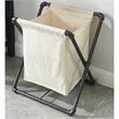 Furniture of America Hargris Fabric and Metal Laundry Hamper in Sand Black