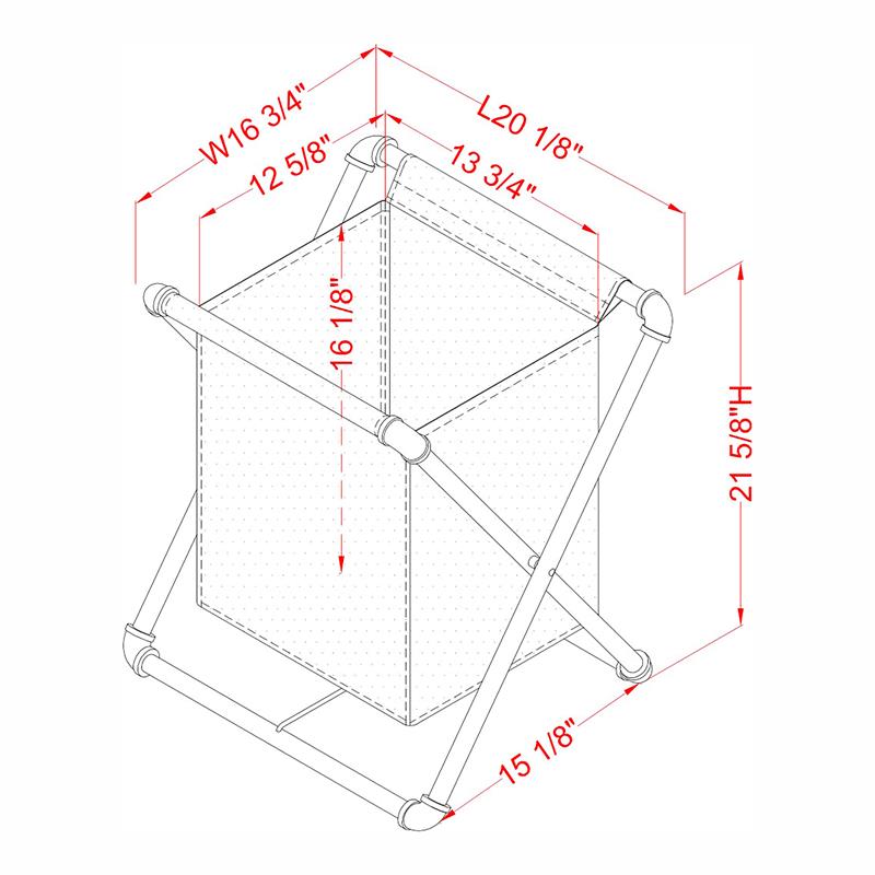 Furniture of America Hargris Fabric and Metal Laundry Hamper in Sand Black