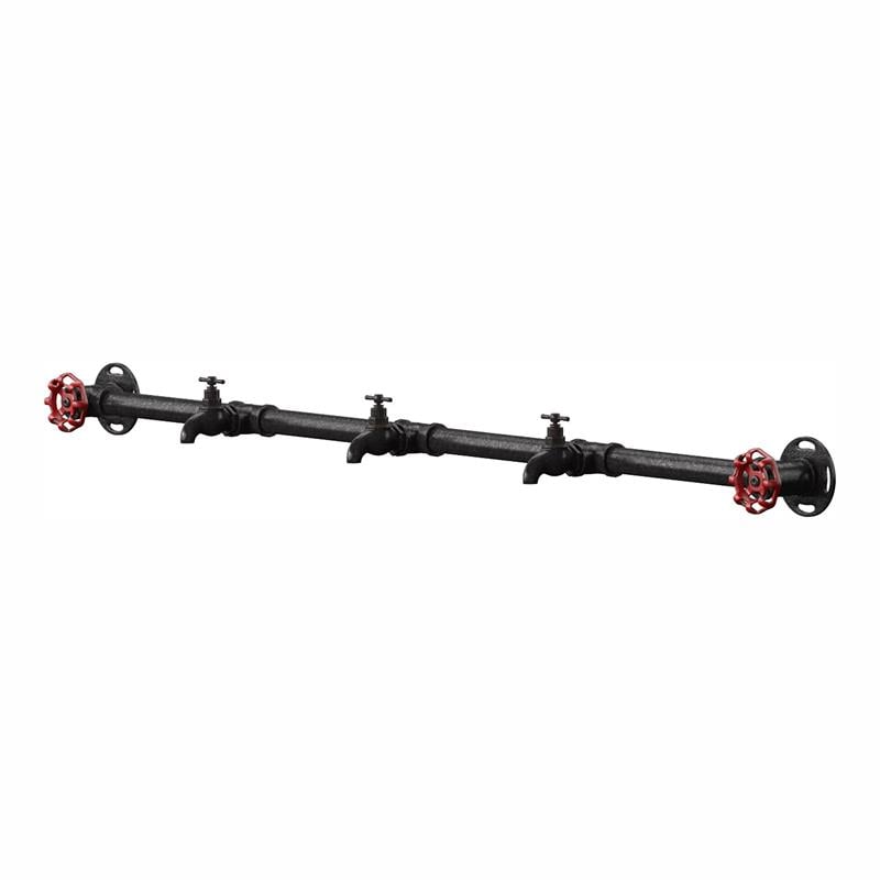 Furniture of America Meritor Industrial Metal 5-Hook Coat Rack in Sand Black