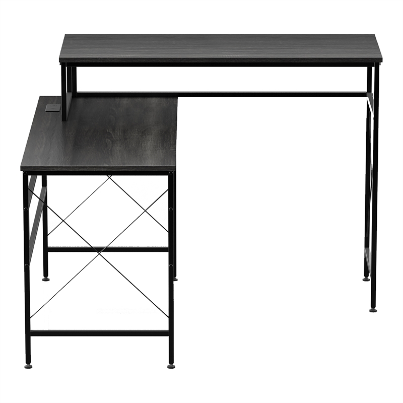 Furniture of America Washall Industrial Wood Computer Desk with USB in Gray