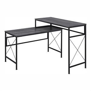 furniture of america washall industrial wood computer desk with usb in gray