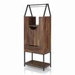 Furniture of America Robble Industrial Wood Wine Cabinet in Light Hickory Brown