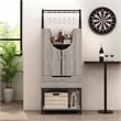 Furniture of America Robble Industrial Wood Wine Cabinet in Vintage Gray Oak