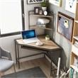 Furniture of America Flak Industrial Wood Corner Desk with Shelves in Sand Black