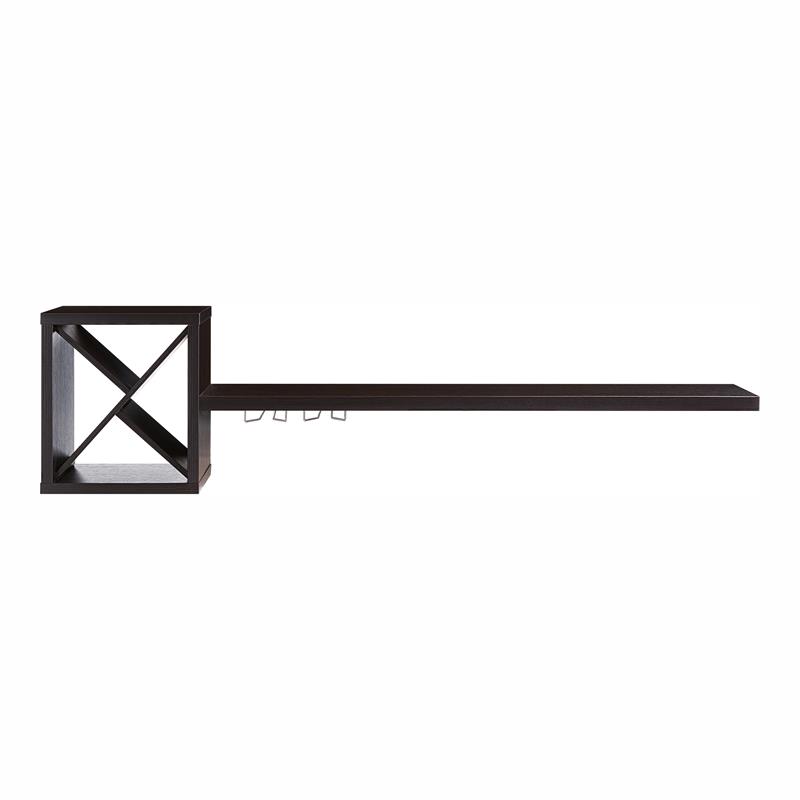 Furniture of America Reichart Cottage Wood Floating Wine Bar in Cappuccino