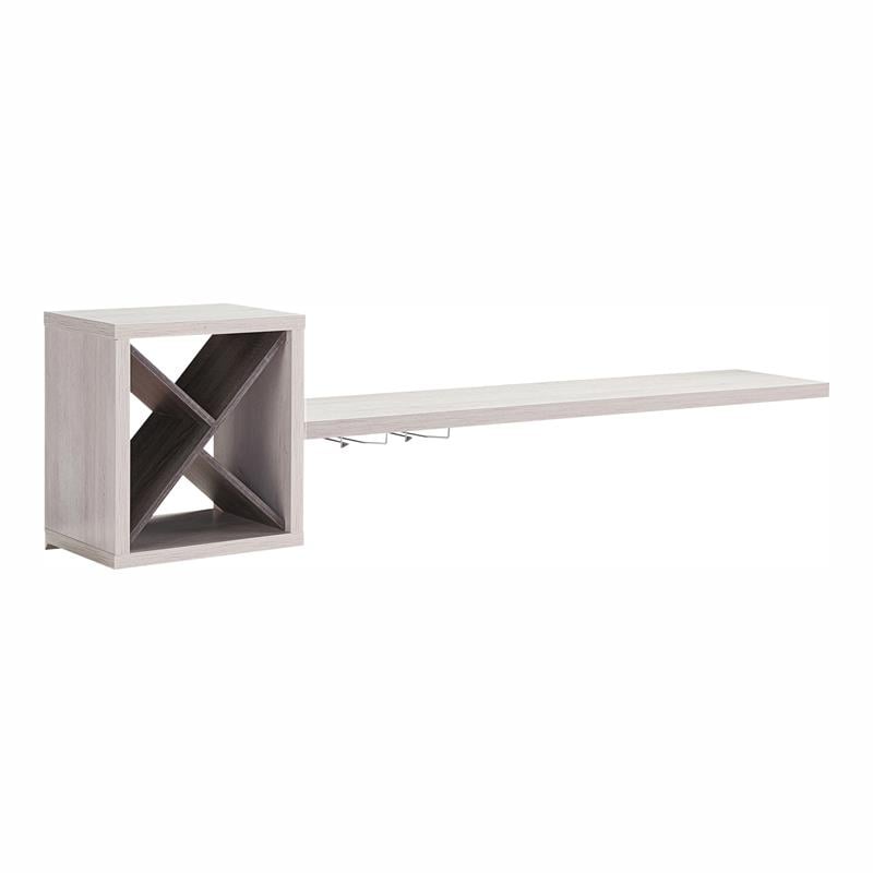 Furniture of America Reichart Cottage Wood Floating Wine Bar in White and Gray