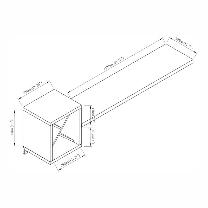 Furniture of America Reichart Cottage Wood Floating Wine Bar in White and Gray