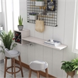 Furniture of America Reichart Cottage Wood Floating Wine Bar in White and Gray