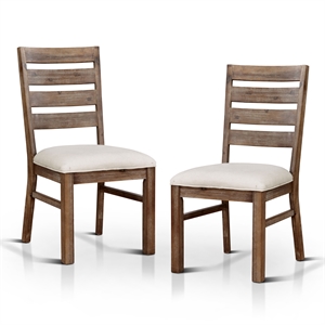 furniture of america carmella wood padded dining chair (set of 2)