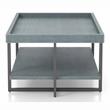 Furniture of America Humere Wood 1-Shelf Coffee Table in Antique Blue