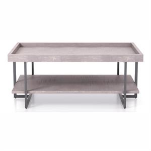 Furniture of America Humere Wood 1-Shelf Coffee Table in Antique Gray