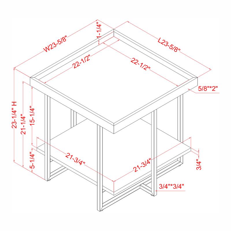 Furniture of America Humere Wood 1-Shelf End Table in Antique Gray