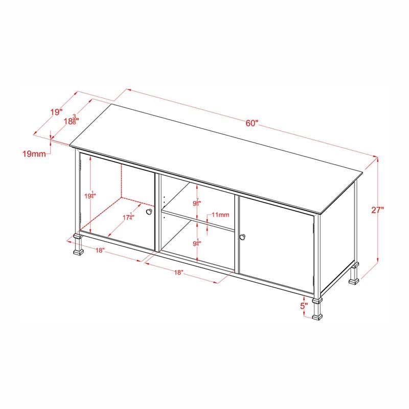 Furniture of America Ronda Industrial Wood 60-Inch TV Stand in Gray