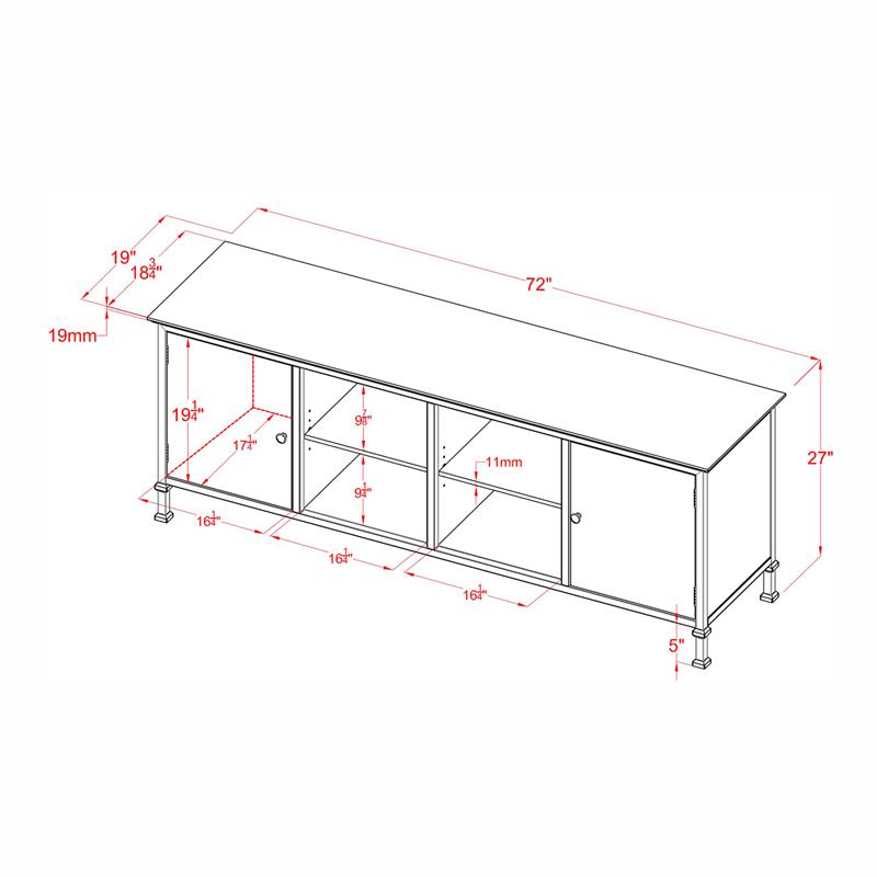 Furniture of America Ronda Industrial Wood 72-Inch TV Stand in Gray