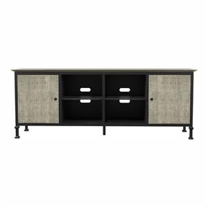 furniture of america ronda industrial wood storage 72-inch tv stand in gray