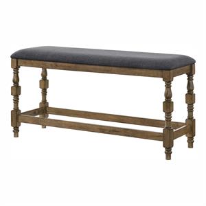 furniture of america weighton wood counter height dining bench in antique oak