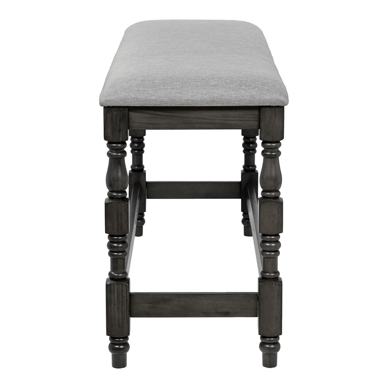 Furniture of America Weighton Wood Counter Height Dining Bench in Dark Gray