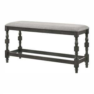 Furniture of America Weighton Wood Counter Height Dining Bench in Dark Gray