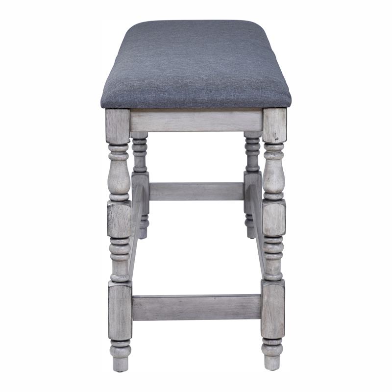 Furniture of America Weighton Wood Counter Height Dining Bench in Antique White