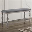 Furniture of America Weighton Wood Counter Height Dining Bench in Antique White