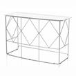 Furniture of America Fland Contemporary Glass Top Round Console Table in Chrome
