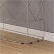 Furniture of America Fland Contemporary Glass Top Round Console Table in Chrome