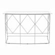 Furniture of America Fland Contemporary Glass Top Round Console Table in Chrome
