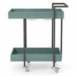 Furniture of America Lackomb Contemporary Wood Serving Cart in Antique Blue