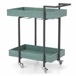 Furniture of America Lackomb Contemporary Wood Serving Cart in Antique Blue