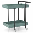 Furniture of America Lackomb Contemporary Wood Serving Cart in Antique Blue