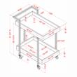 Furniture of America Lackomb Contemporary Wood Serving Cart in Antique Gray