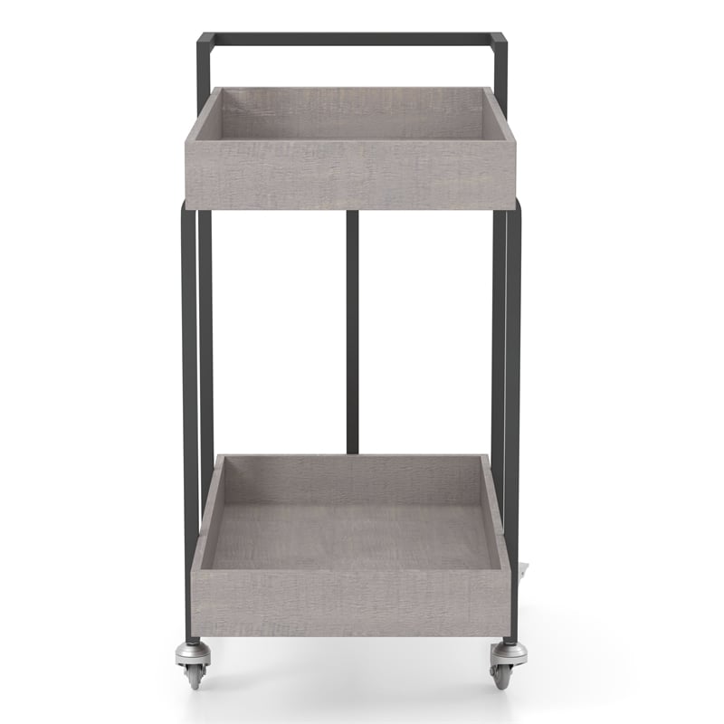 Furniture of America Lackomb Contemporary Wood Serving Cart in Antique Gray