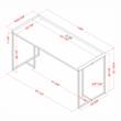 Furniture of America Timor Modern Wood Computer Desk with USB in Black