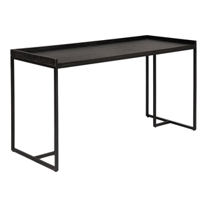 Furniture of America Timor Modern Wood Computer Desk with USB in Black