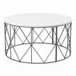 Furniture of America Borche Industrial Wood Round Coffee Table in White