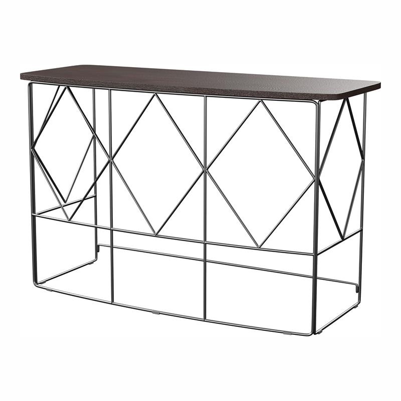 Furniture of America Borche Industrial Wood Console Table in Walnut