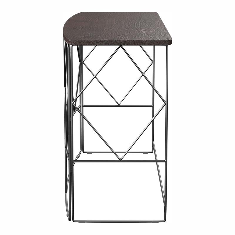 Furniture of America Borche Industrial Wood Console Table in Walnut