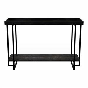 furniture of america prakers industrial wood 1-shelf console table in black
