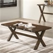 Furniture of America Bradden Transitional Solid Wood Coffee Table in Walnut