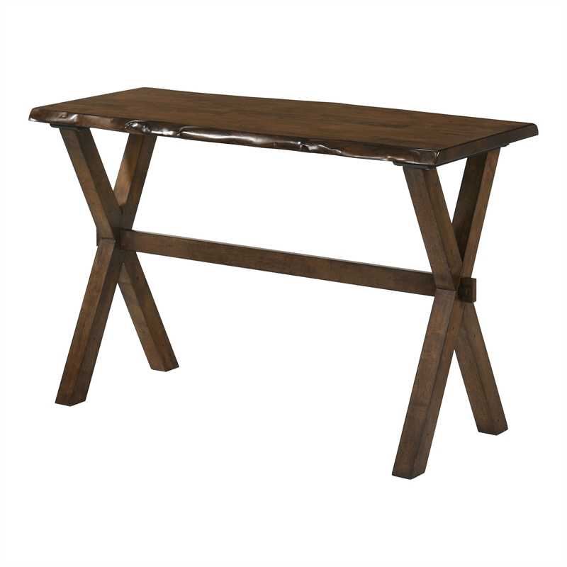 Furniture of America Bradden Transitional Solid Wood Console Table in Walnut