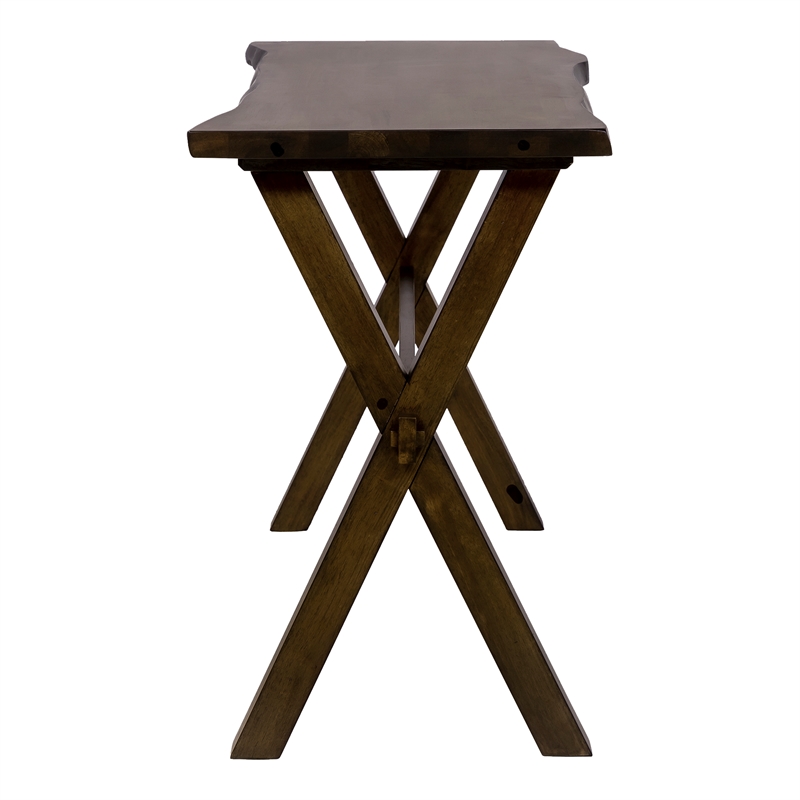 Furniture of America Bradden Transitional Solid Wood Console Table in Walnut