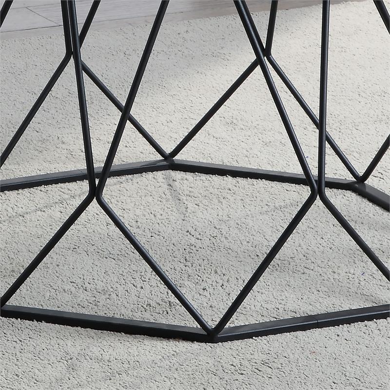 Furniture of America Growder Contemporary Glass Top Coffee Table in Sand Black