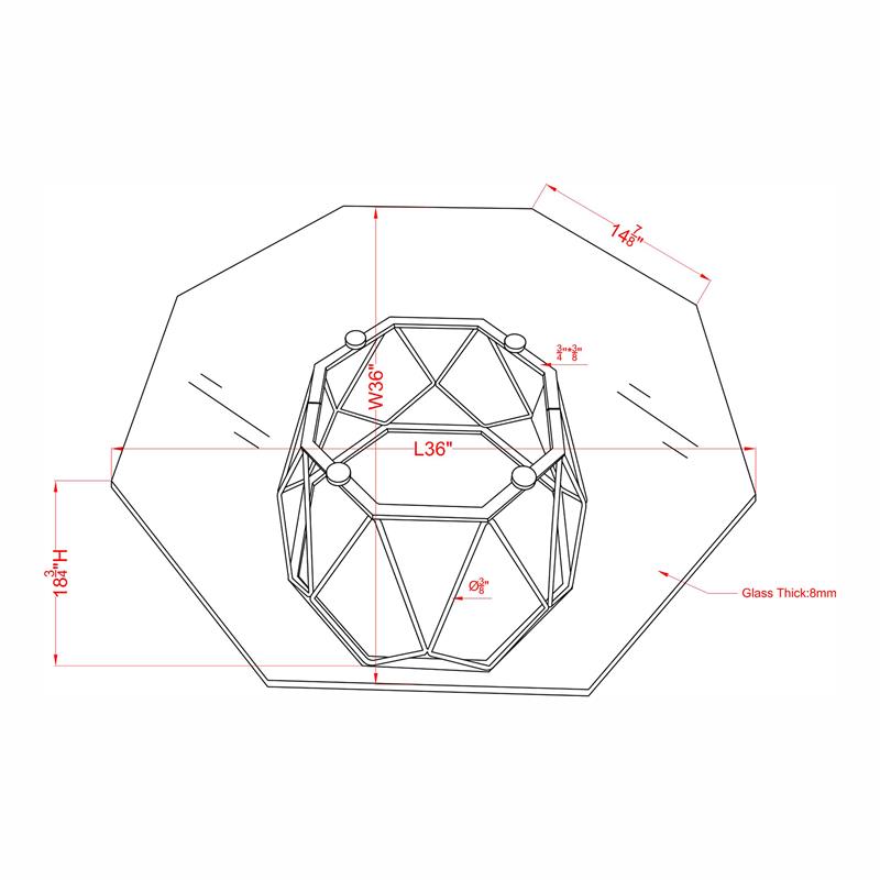 Furniture of America Growder Contemporary Glass Top Coffee Table in Sand Black