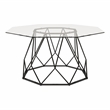 Furniture of America Growder Contemporary Glass Top Coffee Table in Sand Black