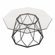 Furniture of America Growder Contemporary Glass Top Coffee Table in Sand Black