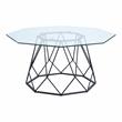 Furniture of America Growder Contemporary Glass Top Coffee Table in Sand Black