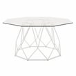 Furniture of America Growder Contemporary Glass Top Coffee Table in White