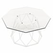 Furniture of America Growder Contemporary Glass Top Coffee Table in White